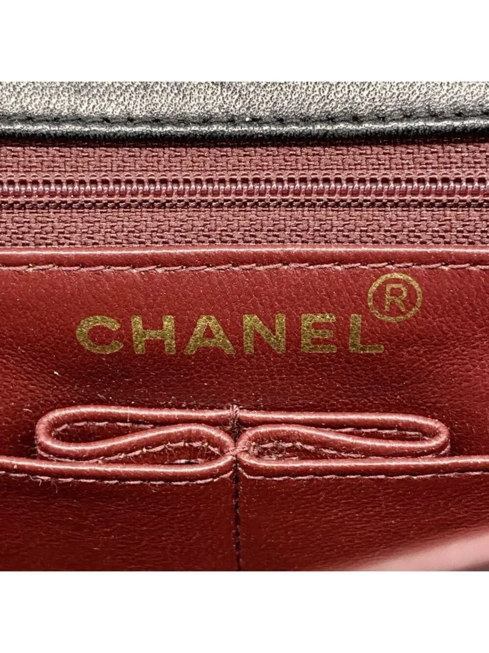 Chanel Shoulder Bag Mini Quilted Lambskin Black Gold